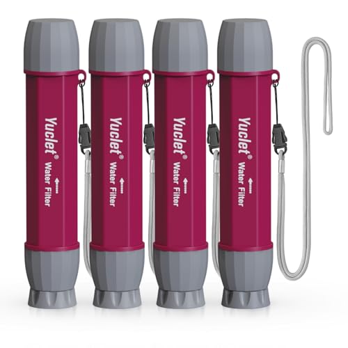 Emergency Water Filter Straw for Survival (4 Count)