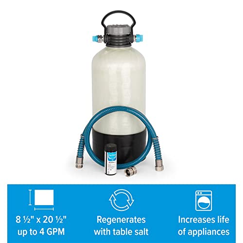TastePURE Portable Compact 4 GPM Hard Water Softener Kit with Carry Handle