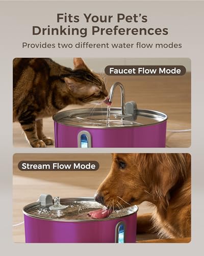 7L 236oz Stainless Steel Dog Water Fountain for Large Dogs