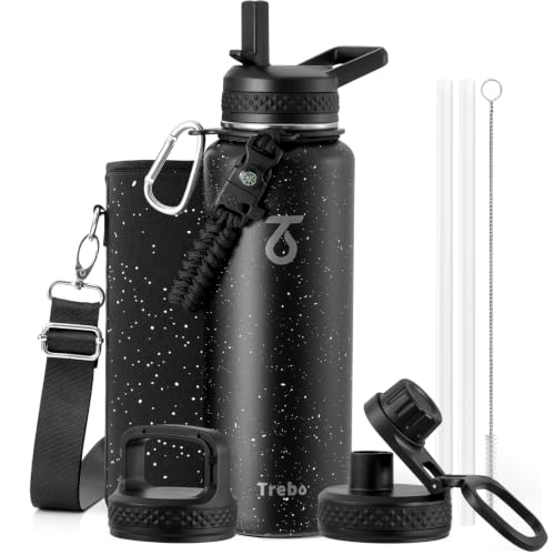 Water Bottle Insulated 40 oz with 3 Lids