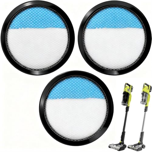 3 Pcs Washable Filter for Ryobi 18V ONE + PCL720 (3 Count)