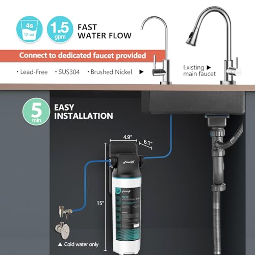 SW10F Under Sink Water Filter System with Brushed Nickel Faucet