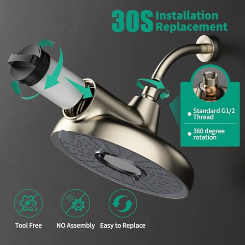 F8 Filtered Shower Head 8 Inch Shower Head High Pressure