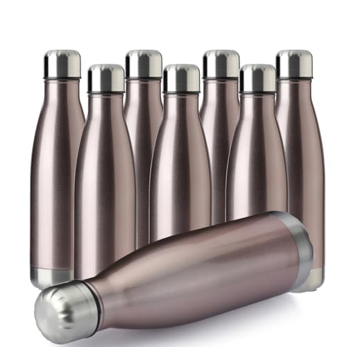 17oz Sport Water Bottle 8 Pack Vacuum Insulated Stainless Steel Leak
