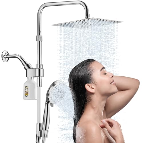 Chrome Filtered Rainfall Shower Head with Handheld