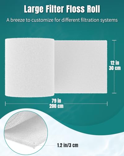 79 x 12 Inch White Cuttable Aquarium Filter Pad