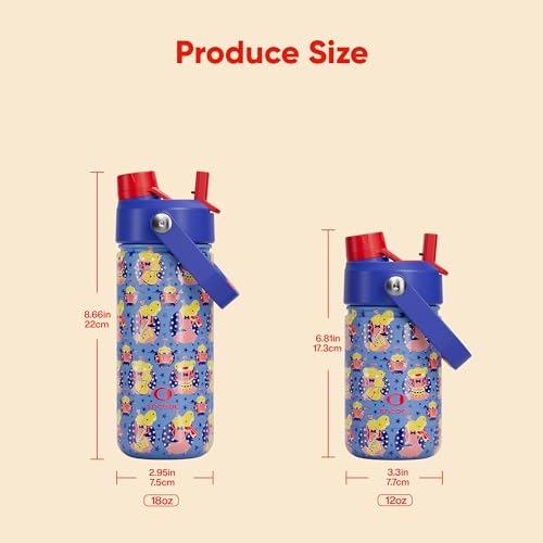 Kids Insualated Water Bottle with Straw