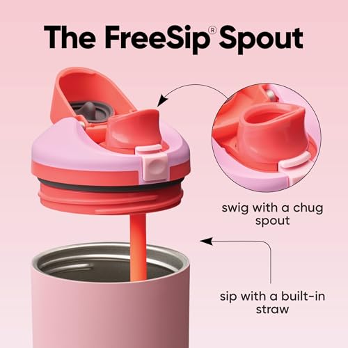 FreeSip Tumbler Stainless Steel Water Bottle 40 oz Angel Food Cake