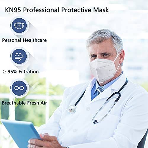 KN95 Face Mask 60 Pack White (60 Count)