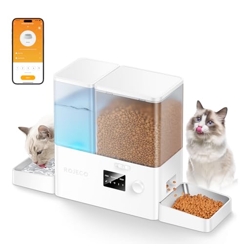 2-in-1 Automatic Cat Feeder & Water Dispenser,WiFi Control Feeding