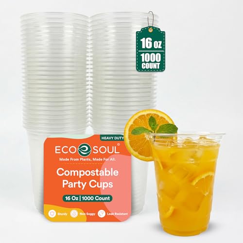 16 Oz Plant Based Disposable Party Cups (1000 Count)