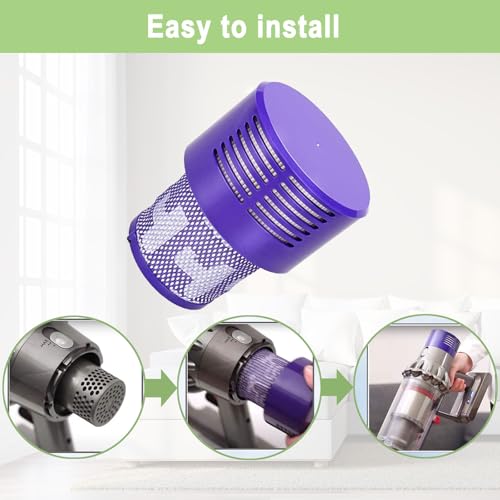 2 Pack V10 Filters Replacement for Dyson Cyclone V10 Absolute
