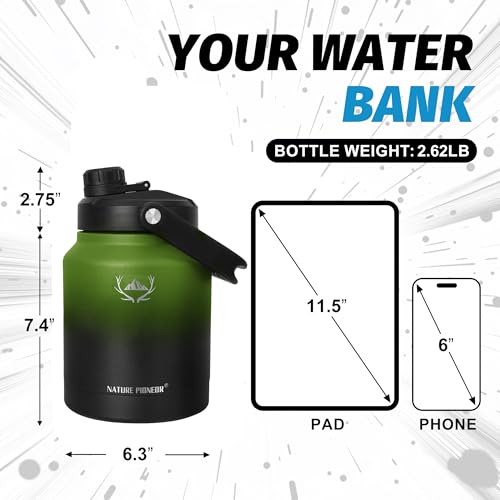84 oz Insulated Water Bottle Jug with Carrier Bag