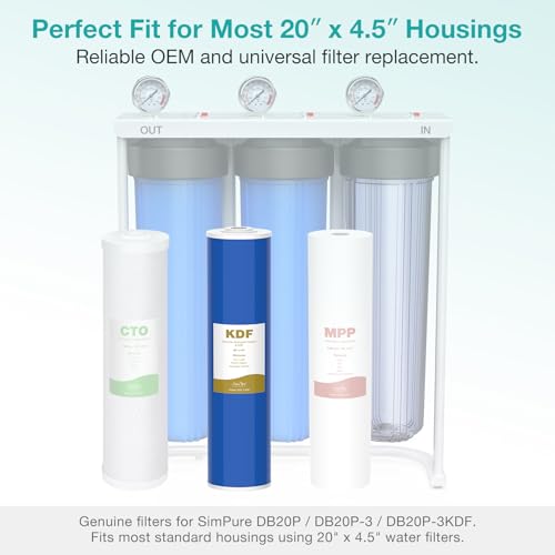 20" x 4.5" Whole House GAC Carbon and KDF Water Filter Cartridge (2 Count)