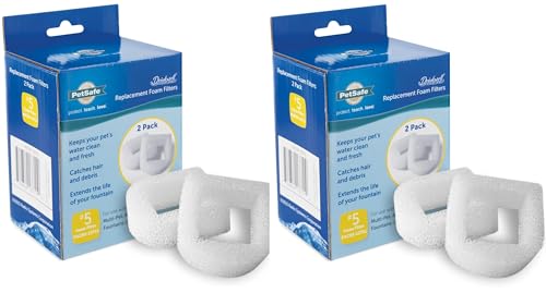 Drinkwell Replacement Foam Filters Compatible with PetSafe Ceramic and Stainless Steel Pet Fountains (2 Count)