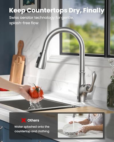 Touchless Kitchen Faucet with Pull Down Sprayer Brushed Nickel