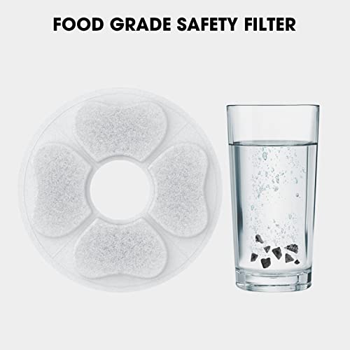 8 Packs Cat Water Fountain Food Grade Replacement Filters & Sponges for 74oz