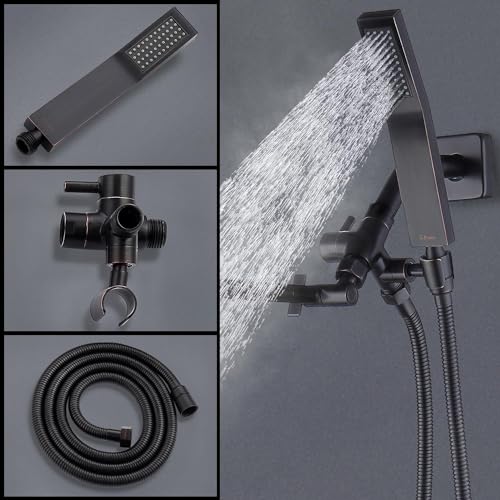 All Metal 10" Rain Shower Head with Handheld for Bathroom Upgrade
