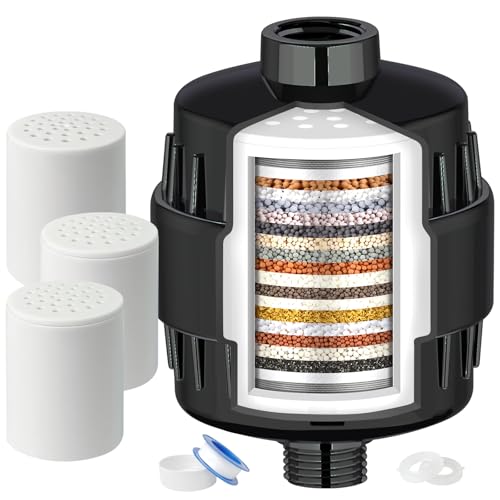 20 Stage Shower Head Filter for Hard Water with 3 Cartridges