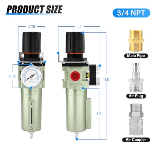 MEANLIN 3 4" NPT Heavy Duty Industrial Grade Air Compressor Moisture Filter