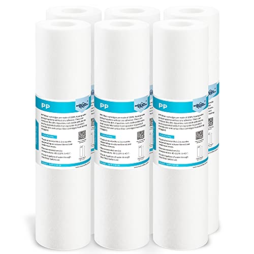 20 Micron 10"x2.5" Polypropylene Sediment Water Filter (6 Count)