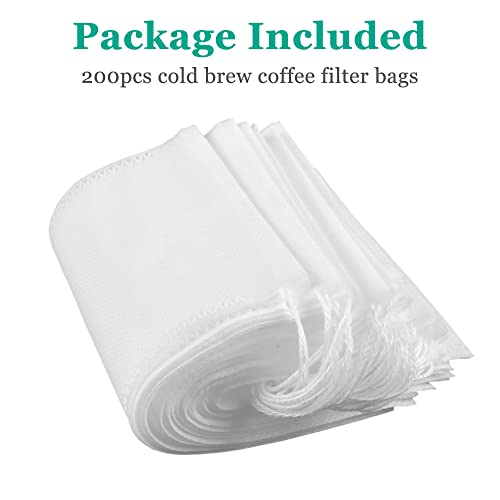 200pcs 4''x6'' Cold Brew Coffee Filter Bags (100 Count)