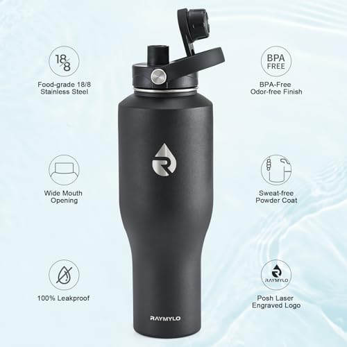 40 oz Insulated Water Bottle with Straw