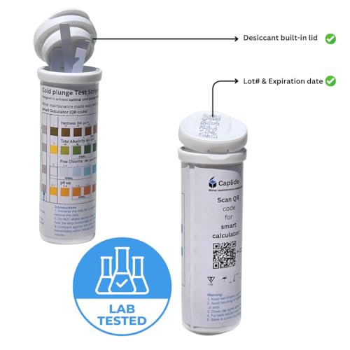 4-in-1 Cold Plunge Comprenhensive Water Quality Test Strips, Smart QR Code Testing. 100 Test-Strips (30 Strips)