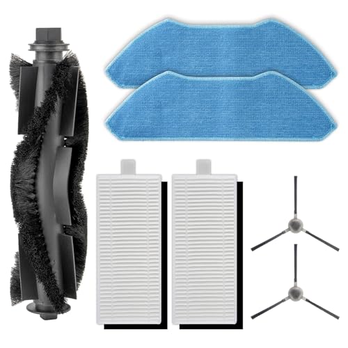7 Pack) M1 Replacement Parts Compatible with Lefant M1 Robot Vacuum Cleaner, 1 Roller Brush, 2 Side Brushes, 2 HEPA Filters, 2 Mop Pads, Accessories Kit (7 Count)