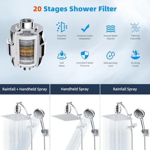12" Dual Filtered Shower Head Combo
