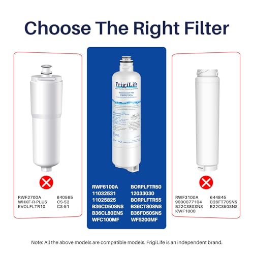 RWF6100A Refrigerator Water Filter Replacement For Bosch Ultra Clarity Pro BORPLFTR50 (3 Count)