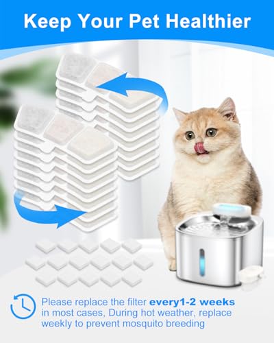 16+16 Pack Cat Fountain Filters Compatible with oneisall 3.5L (32 Count)