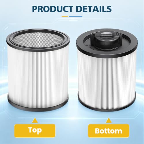 DXVC6910 Vacuum Filter Replacement for DEWALT DXV06P DXV09P DXV10P DXV10PL (2 Count)