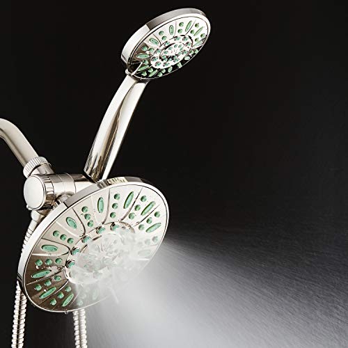 Antimicrobial High Pressure 7" Rain & Handheld Shower Head Combo