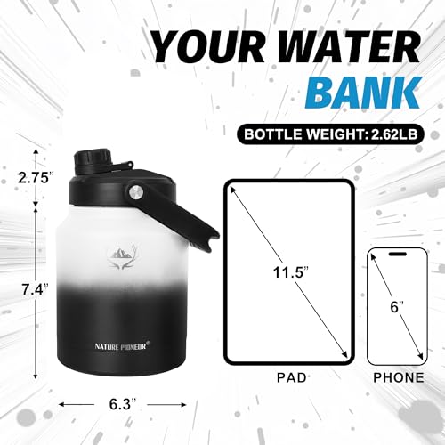 84 oz Insulated Water Bottle Jug with Carrier Bag