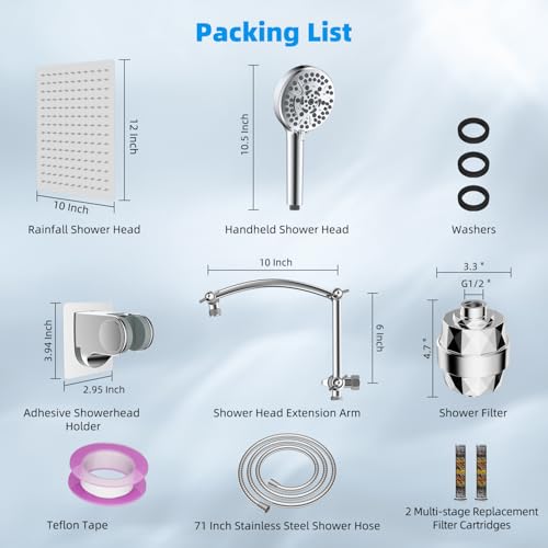 12" Dual Filtered Shower Head Combo