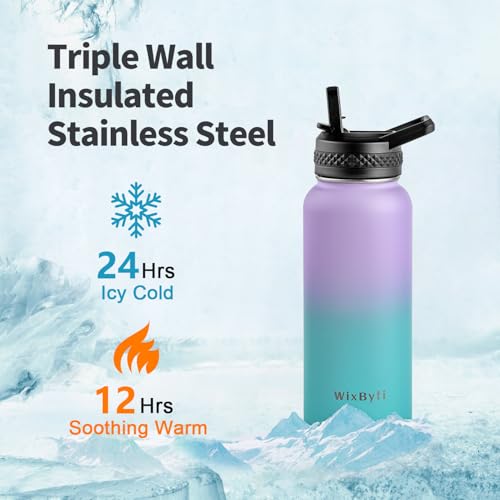 32 oz Insulated Water Bottle with Straw