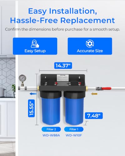 WHF21-FG 2-Stage Whole House Water Filter System, 5 Micron