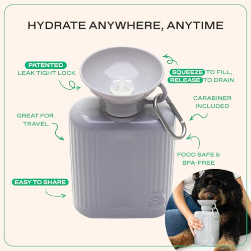Springland 44oz Classic Portable Dog Water Bottle with Built (44 Fl Oz)
