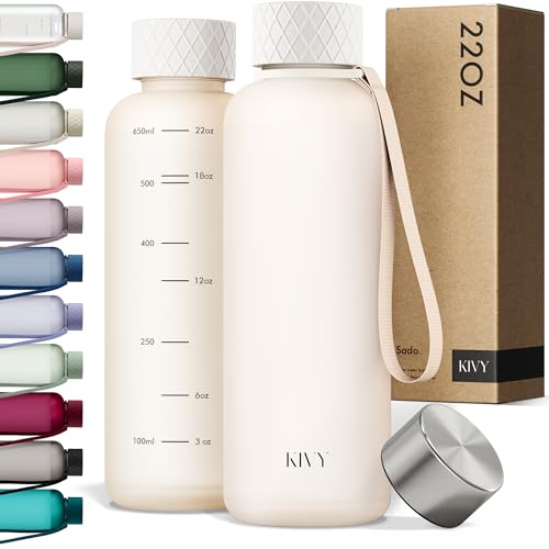 Slim Water Bottle 22oz [Lightweight & Shatterproof] Leak Proof Bottle for Women & Men