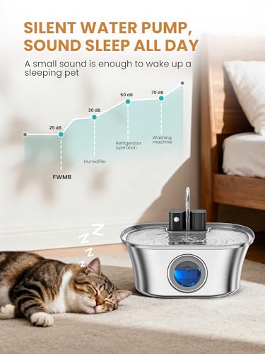 Cat Water Fountain Stainless Steel Cat Fountains for Drinking