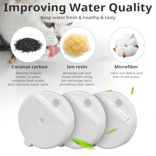8Pcs Gravity Pet Water Fountain Filters (8 Count)