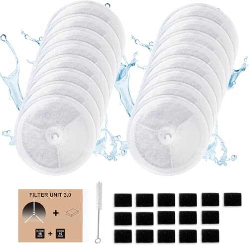 16 PCS Upgraded Filter Unit 3.0 Pet Cat Water Fountain Filters Fit For Solo 2 (16 Count)