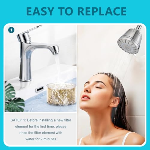 Replacement Shower Filter for Wall (4 Count)