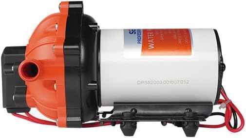 SEAFLO 55 Series 115V AC Automatic Demand Diaphragm Pump – 5.0 GPM, 60 PSI, 5-Chamber Self-Priming Water Pump w/Power Plug for Outlet, RV, Marine & Off-Grid Water Systems, 4-Year Warranty