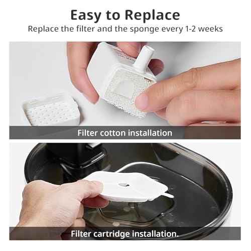 Cat Water Fountain Filter Pet Drinking Fountain Filter & Sponges for 152oz (18 Count)