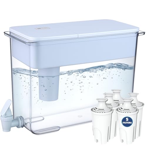 30 Cup Water Filter Pitcher & 5 Filters & Electronic Filter Change Reminder