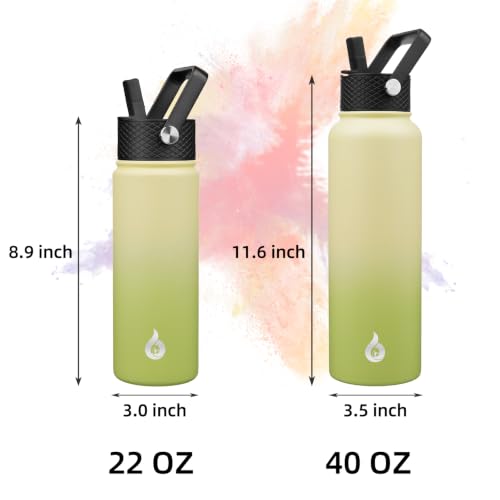 40oz Insulated Water Bottle with Straw Lid
