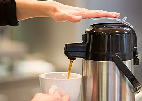 Service Ideas ECAL30S Eco-Air Airpot with Lever Lid, Insulated Beverage Dispenser, Thermal Coffee Carafe 3.0 L, Glass Lined