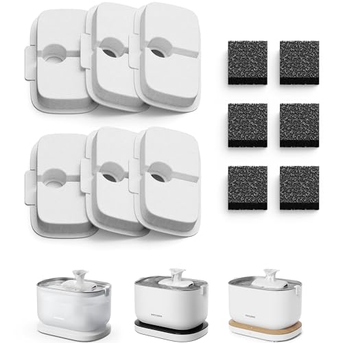 6 Packs Replacement Filters for Dockstream Cat Water Fountain PLWF105
